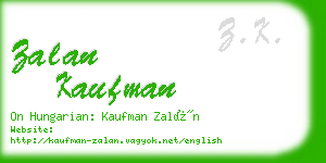 zalan kaufman business card